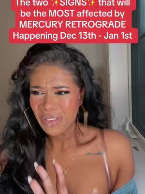 The cover image features a woman with long, dark hair looking distressed. Above her, a red banner displays white text about Mercury Retrograde.
