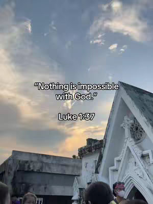 The cover image shows a slightly angled view of a building with a white facade and gray roof under a sky with scattered clouds. The image incorporates text overlay giving a bible verse.