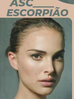 A close-up shot of a woman's face, likely Natalie Portman, with a neutral background. The woman has light skin and dark hair pulled back. Overlayed at the top of the image is text in a sans-serif font.