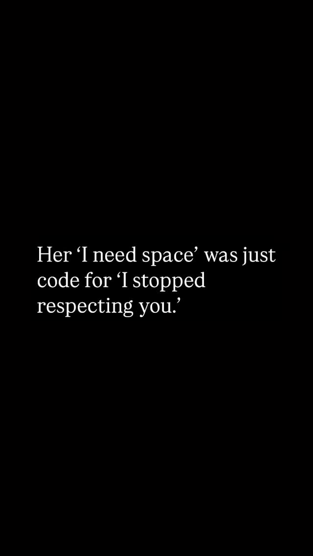 The cover image is simplistic, featuring a stark black background. Centered on the frame are two lines of white text, set in a clean, readable sans-serif font. The text forms a statement about relationship dynamics.