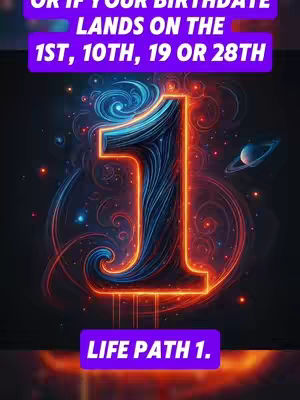 An abstract digital illustration featuring a large number '1' in the center, with an orange glowing outline and a blue and orange layered interior, set against a dark background with swirling patterns and celestial elements, with text overlays at the top and bottom.