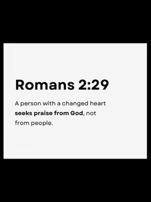 A minimalist image with a black background and a white rectangular area containing text. The text includes the Bible verse Romans 2:29, followed by an explanation of the verse. The text is in a clean, sans-serif font.