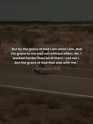 The image shows a road leading into the distance under a somewhat overcast sky. The text overlay includes a Bible verse and its source.