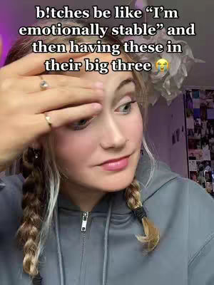 A young woman with blonde braids is shown from the chest up, looking slightly to the side with a thoughtful expression. Her hand is raised near her forehead, and text overlays the image.
