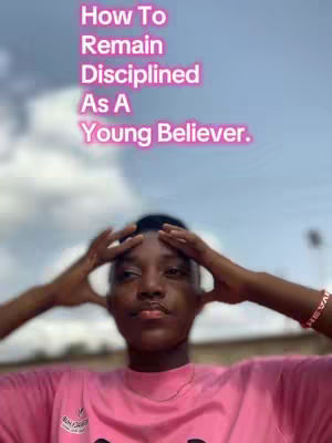 A person with their hands near their head, with text overlay on the top.