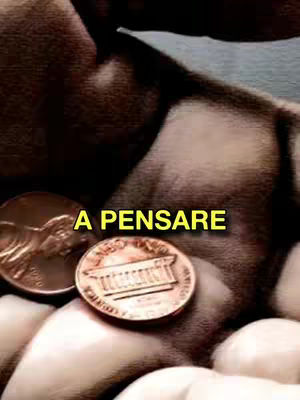 A close-up shot shows two pennies resting in a cupped hand. The text 'A PENSARE' is overlaid in yellow.
