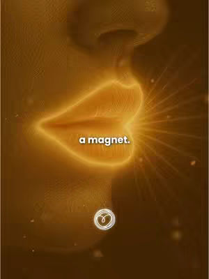 The cover image shows a close-up of a person's lips, highlighted with a golden glow. The text overlay 'a magnet' is positioned within the glowing lips.
