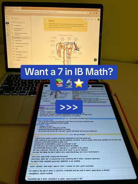 The cover image shows a setup for studying, featuring an open laptop and a tablet displaying handwritten notes. The laptop screen shows diagrams, and the tablet displays detailed notes with several arrows and highlighted text, likely related to coursework. The background is softly lit, and the overall composition suggests a study environment.