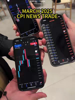 The cover image shows hands holding three smartphones, each displaying financial charts. The phones overlap, creating a layered effect. The background is slightly blurred, suggesting an indoor setting.