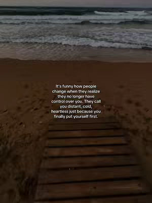An image of a beach scene at dusk or dawn, the sky is a gradient of colors, likely oranges, pinks, and blues. The text overlay is in the bottom right, it appears as a path leading to the ocean.
