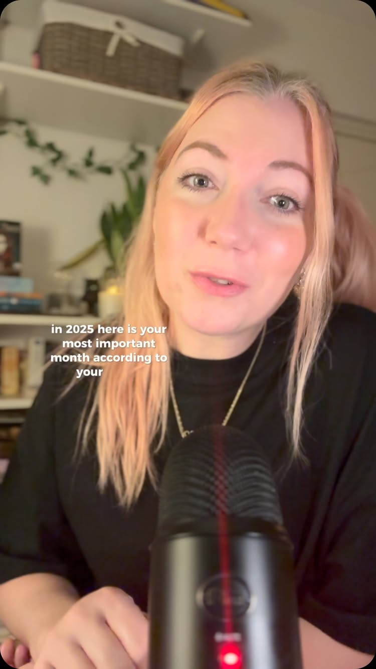 The cover features a woman with blonde hair and a microphone in front of her. Text overlays the image indicating the video topic. The background is a shelf with items and greenery.