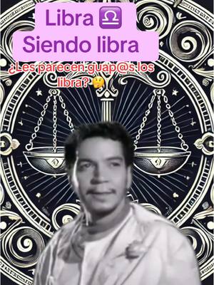 The cover image features a man's portrait against a background. Overlaid are text boxes with information about Libra, the zodiac sign. The man has dark hair, a mustache, and is wearing a light-colored shirt. The background includes a patterned design. The color palette is varied, with the foreground having a black-and-white aesthetic and the overlaid text boxes using a purple theme.