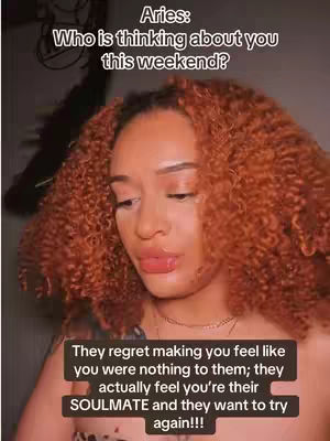 The cover image is a close-up selfie of a woman with reddish-brown curly hair. She has light skin, full lips with lip gloss, and is looking slightly downward. Text overlays are present at the top and bottom of the image, with a dark blurred background.