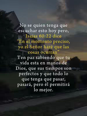 The image is divided, with a backdrop of a dusky outdoor scene featuring a blurred building and surrounding trees under a cloudy sky. Overlaid on this is white text containing a Bible verse and inspirational message. The text is centered and takes up most of the image space.