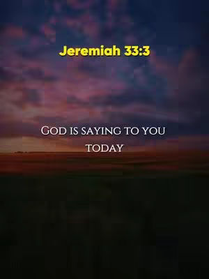 The cover image features a gradient background with colors ranging from purple and blue at the top, transitioning to orange and brown near the horizon. The text is overlaid on the image, with the words 'Jeremiah 33:3' in a yellow, bold font at the top.