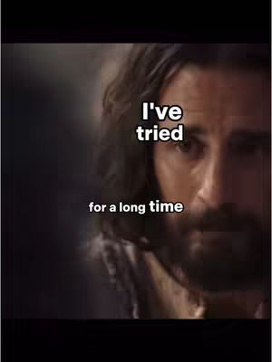 The cover image features a close-up shot of a man with long hair and a beard, likely portraying Jesus. Text overlays appear on the image in a clean white font.