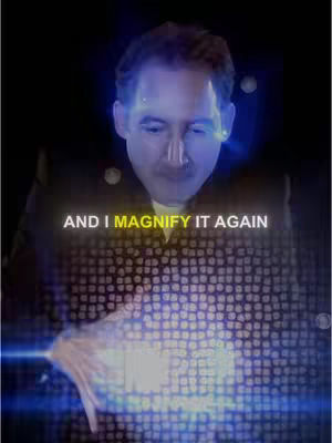 A man in a dark suit holds a glowing orb in his hands, the background dark with bokeh effects. Text overlays appear in a glowing font.