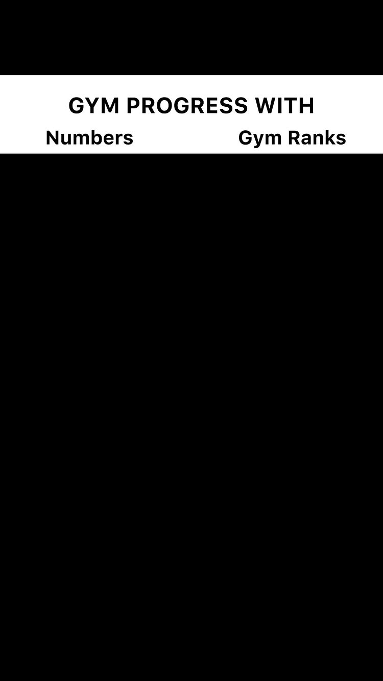 The cover image features text overlaid on a black background. The text is split into two lines, with "GYM PROGRESS WITH" on the top line and "Numbers Gym Ranks" on the second line; both in white, sans-serif font. The layout is simple and direct, with a focus on the textual message.