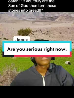 A person in a black hoodie and headphones looking towards the camera. Behind them is a field of green grass. On the upper part of the image, a landscape view of an arid desert with light-brown shades is visible.