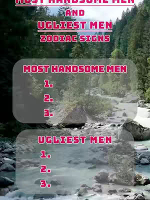 A nature scene with a river, trees, and text overlay, with a list layout.