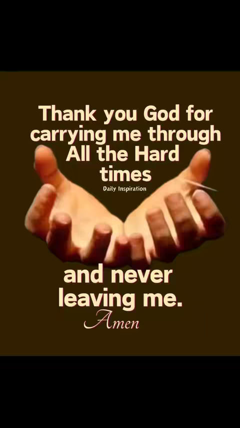 The cover image features a warm-toned background with text overlayed. Two cupped hands are positioned slightly off-center, appearing to cradle an unseen object. The text, rendered in a clean white font, presents an inspirational message about faith and gratitude. The layout is simple and centered, giving a sense of peace and reflection.