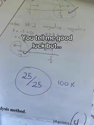 The cover image shows a close-up view of a handwritten math problem on a piece of paper. Equations and inequalities are visible, along with a 100% grade circled in blue.  Text overlay expresses a relatable sentiment.