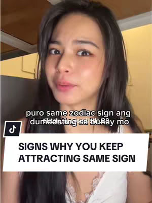 A woman with long dark hair is centered in the frame, looking slightly to the side and speaking. Below her, white text with black borders overlays the image, stating the video's topic. The background is a blurred indoor setting, with soft lighting and a simple aesthetic.