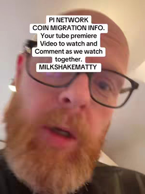 Close-up shot of a man with a reddish beard and glasses looking at the camera. Above him is text against a white background.