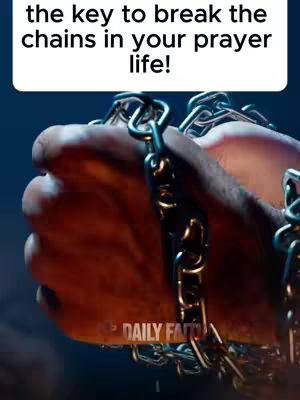 The image features a close-up of a hand reaching out, seemingly breaking free from chains. The hand is clenched in a fist, and the focus is on the links of the chain. The background is a gradient, with darker blues and reds.
