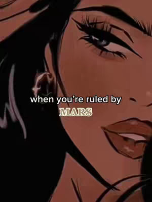 An animated illustration of a woman's face with prominent eyes, long eyelashes, and large lips. The background is a warm, dark brown. Text overlays are present.