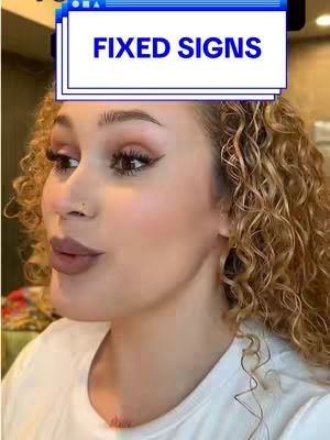 The cover image features a woman with curly hair and makeup smiling slightly, with a text overlay in the top half, indicating the video is related to zodiac signs.