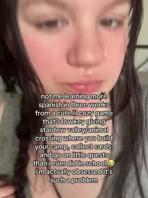 A selfie-style shot focused on a person's face, with text overlayed on the image. The person is centered, with soft lighting and a neutral background, making the face the main focus.