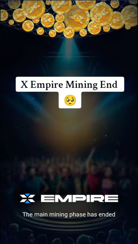 The image shows a dark scene with a large crowd of people at the bottom, a gradient background that goes from dark blue to a gold color with glowing coins and a text overlay in the middle.