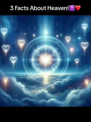 An ethereal digital artwork featuring a celestial scene. The background is deep blue with various cloud formations. At the center is a bright, circular light source with radiating beams, surrounded by concentric circles. Floating throughout the scene are heart-shaped lights of varying sizes. Overall, the image evokes a sense of peace and spirituality.