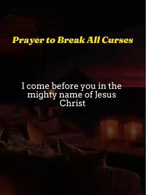 The image shows a dark, indoor setting with dim lighting. In the foreground, there is a suggestion of a bed or seating area, partially visible. The background features soft, warm light from what appears to be candles or lamps. Text overlays in yellow and white are present, conveying a prayer-related message.