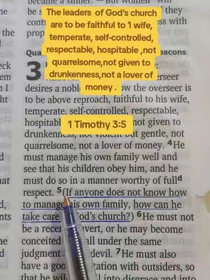 Image shows a close-up of a Bible with highlighted text and a pen. A yellow sticky note is overlaid with text, and the pen points toward a specific passage.