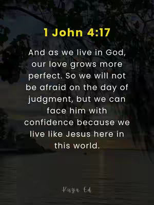 The image features a dark background with text overlaid. The top section has a blurry image of what appears to be trees against a sky that is transitioning from light to dark. The text is styled in clean white font and a yellow banner. The visual composition seems designed to engage the viewer with meaningful information about love and faith.