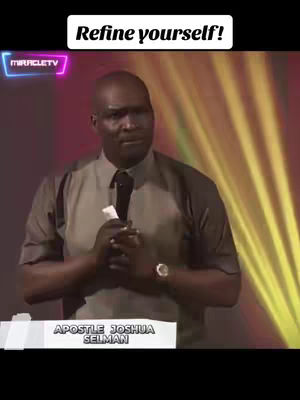 The cover image features a man in a formal setting, likely a sermon or speech. He's wearing a tie and a shirt, with a watch visible on his wrist. The background has warm colors with different shades of red and yellow. The man is holding something in his hands. At the bottom, there's a text box with the name Apostle Joshua Selman.