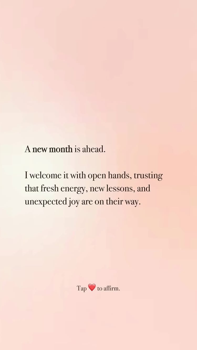 The cover image features a soft, blended background with a gradient of light pink and peach hues. Centered on the image is text in a simple, clean font, offering a motivational affirmation. Below the text, a smaller line reads "Tap ❤️ to affirm."