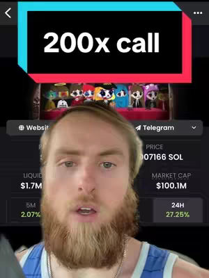 A man with a beard is centered against a background of a crypto trading interface with moving graphics, charts and animated cartoon figures.
