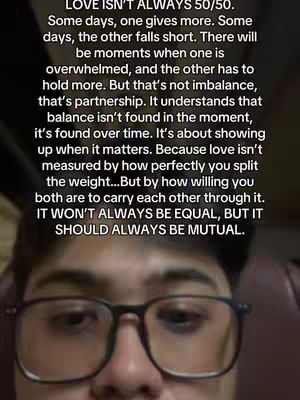 The cover image features a close-up of a person's face wearing glasses against a blurred background. Above the face, there is text from the video creator.