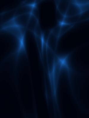 Abstract image with a dark background. Blue glowing lines and shapes are scattered across the frame, creating a sense of depth and energy. The composition has a cosmic or ethereal quality.