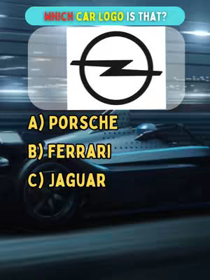 The cover image features a car logo quiz. The background shows a blurred image of a car in motion. On top of this is a question with an image of a car logo in a white background. Below the logo, there are three answer options, A, B, and C, with their corresponding text. The overall composition is designed to engage viewers and test their knowledge of car brands.