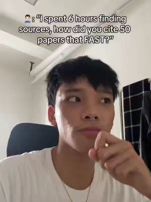 The cover image features a young man in a white t-shirt, looking off to the side with a thoughtful expression. Above him, overlaid text in a white font on a black background reads, suggesting a conversation about research methods. The background is neutral with hints of furniture and a wall, suggesting an indoor setting. The overall composition is focused on the person and the text, with muted colors that draw attention to the content.