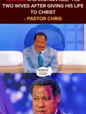 The cover image is split into two sections. The upper part is a maroon banner with white text providing a question about Christian beliefs, with Pastor Chris's name at the bottom. The lower portion is a split shot; the top half shows a close-up of a man speaking, while the other half zooms in on another man.