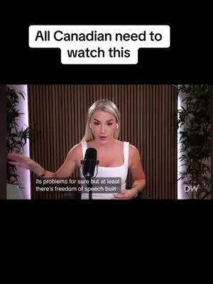 The cover image showcases a woman in a studio setting, speaking into a microphone and gesturing with her hands. The background features vertical wooden panels and some plants. Overlayed on the image is a text hook in a white box.