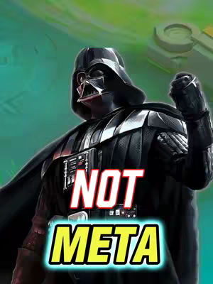 The cover image features Darth Vader from Star Wars. The background has a blend of green and blue hues. Overlaid on the image are two text elements: 'NOT' in red and 'META' in yellow with a blue outline.