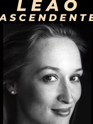 A black and white image of a woman looking at the camera. Text is overlaid on top.