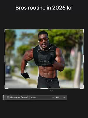 The cover image features a muscular, athletic Black man wearing sunglasses and a fitness vest, set against a blurred outdoor background, running. There is a Photoshop interface at the bottom.