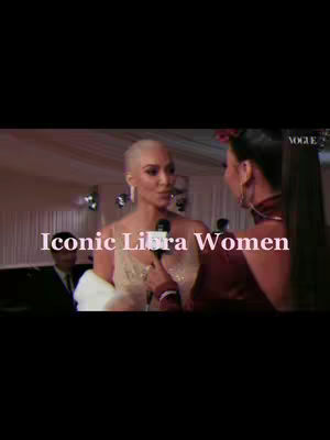The cover image features two women in a dimly lit room, one holding a microphone and appearing to be interviewed, the other is standing next to her. A text overlay says 'Iconic Libra Women'